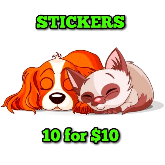 Pet Stickers 10 for $10 Dogs Puppy Cats Kitten Pets Animal Sticker - Picture 3 of 3
